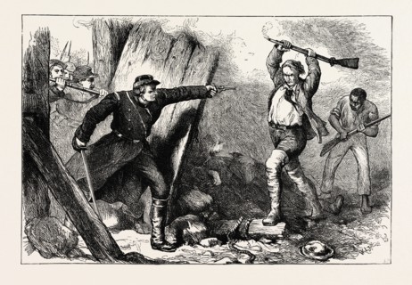 CAPTURE OF JOHN BROWN IN THE ENGINE HOUSE. John Brown was an American abolitionist who believed