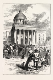 INAUGURATION OF JEFFERSON DAVIS, UNITED STATES OF AMERICA. Jefferson Davis was an American