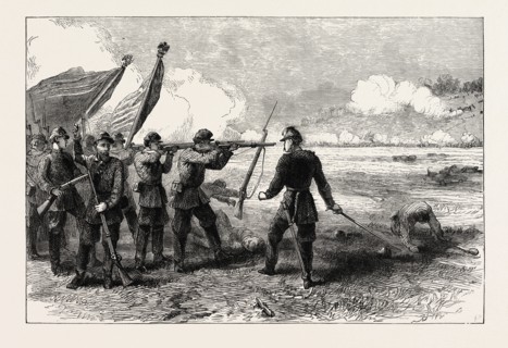 THE BATTLE OF BULL RUN, AMERICAN CIVIL WAR, UNITED STATES OF AMERICA, US, USA, 1870s engraving