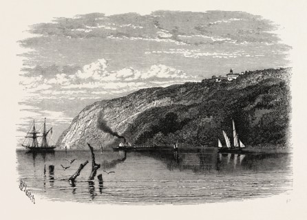 VIEW ON THE POTOMAC BELOW WASHINGTON, UNITED STATES OF AMERICA, US, USA, 1870s engraving