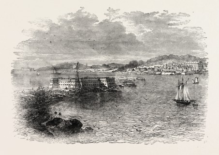 PORT PENSACOLA, UNITED STATES OF AMERICA, US, USA, 1870s engraving