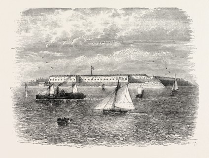 FORT WARREN, UNITED STATES OF AMERICA, US, USA, 1870s engraving