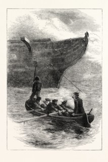 LIEUTENANT CALDWELL SLIPPING THE CHAIN, 1870s engraving