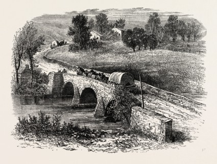 ANTIETAM BRIDGE, UNITED STATES OF AMERICA, US, USA, 1870s engraving