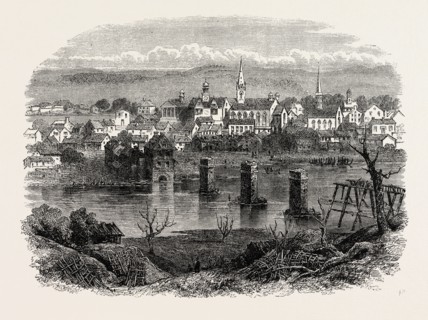 FREDERICKSBURG, VIRGINIA, UNITED STATES OF AMERICA, US, USA, 1870s engraving