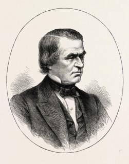 ANDREW JOHNSON, He was the 17th President of the United States, US, USA, 1870s engraving
