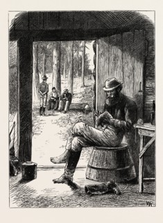 MENDING ONE'S OWN STOCKING, GOLD IN CANADA, EMIGRANT LIFE