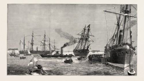 ARRIVAL OF THE FIRST TRANSPORT SHIPS AT PORT SAID WITH INDIAN TROOPS ON BOARD, EGYPT