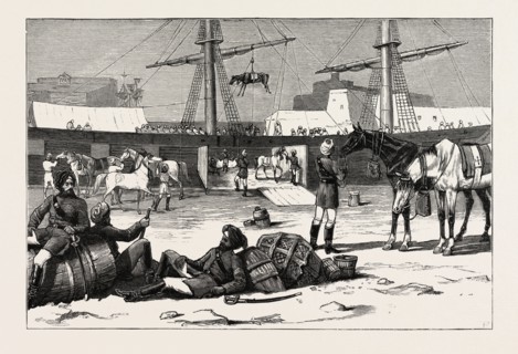 OUR INDIAN CONTINGENT â€î LANDING TROOP HORSES OF THE NINTH BENGAL CAVALRY AT MALTA