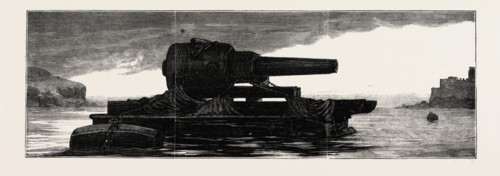 OUR INDIAN CONTINGENT AT MALTA: FLOATING A 38 TON GUN ACROSS THE HARBOUR OF MARSA-MUSCETTA,