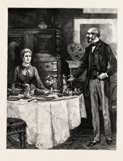 DRAWN BY ARTHUR HOPKINS You seem to be always wanting cheques, engraving 1884, life in Britain, UK,