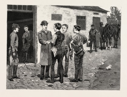 DRAWN BY JOHN CHARLTON, PEOPLE, engraving 1884, life in Britain, UK, britain, british, europe,