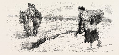 CONNEMARA MARKET FOLK, engraving 1884