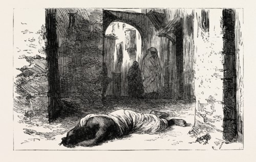 AND GAVE HER LIFE TO REGAIN HER FREEDOM, engraving 1884, SLAVE TRADE, SLAVE, SLAVERY, SLAVES,
