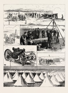 SCOTTISH NATIONAL ARTILLERY CAMP AT BARRY LINKS, FORFARSHIRE, 1. Forty-Pounder Practice Direct Hit,