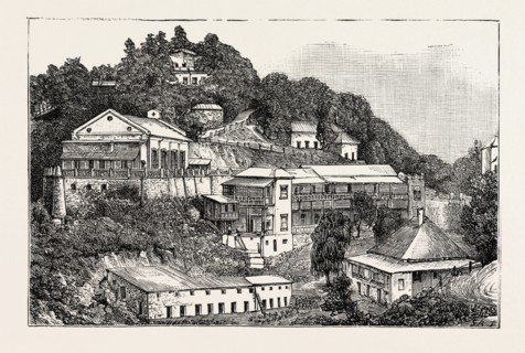 GENERAL VIEW OF THE HAPPY VALLEY, THE DUKE AND DUCHESS OF CONNAUGHT IN INDIA, ENGRAVING 1884