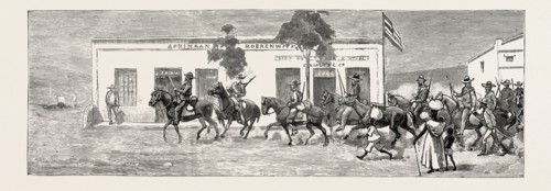 FREE STATE BURGHERS GOING TO THE FRONT BARALONG ORANGE FREE STATE SOUTH AFICA BEDFORD, ENGRAVING