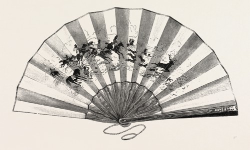 MODERN HUNTING FAN , ENGRAVING 1882