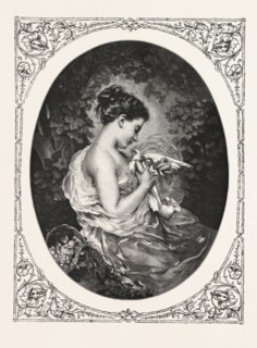 THE MESSENGER OF LOVE , ENGRAVING 1882