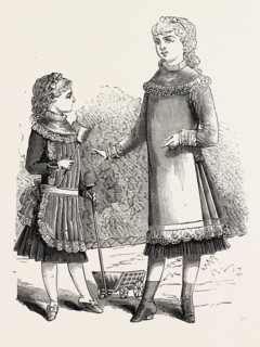 GIRLS' PINAFORES, 1882, FASHION