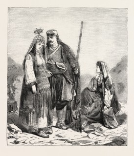 DALMATIAN PEASANTS, ENGRAVING 1882