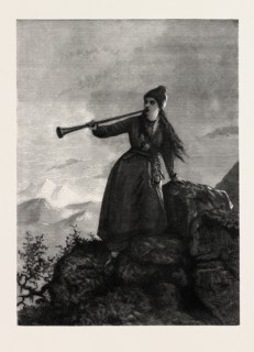 LAPPONIAN PEASANT GIRL, ENGRAVING 1882, EUROPEAN, FINLAND, LAPP