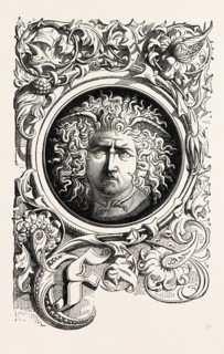 Ornamental Initial Classic Style, engraving 1882