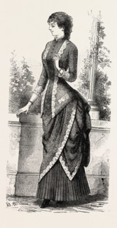 EVENING DEMI TOILETTE, FASHION, ENGRAVING 1882