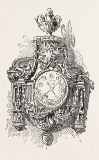 Clock in Ormolu, FURNITURE, ENGRAVING 1882