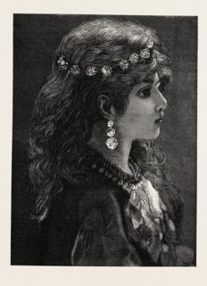EGYPTIAN, 19TH CENTURY, ENGRAVING 1882, LADY