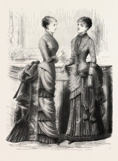 INDOOR TOILETTES, FASHION, ENGRAVING 1882