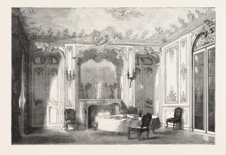FRENCH DINING ROOM IN LOUIS XV. STYLE.,  ENGRAVING 1882