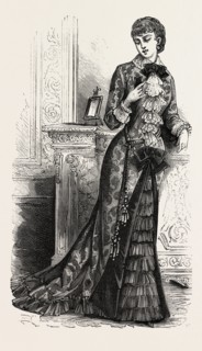 TEA GOWN,  FASHION, ENGRAVING 1882
