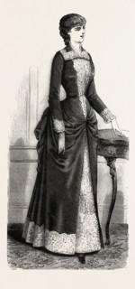 TEA GOWN,  FASHION, ENGRAVING 1882