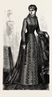 EMBROIDERED MORNING ROBE,  FASHION, ENGRAVING 1882