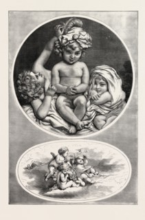 THE INFANT ACADEMY  BY SIR JOSHUA REYNOLDS,  ENGRAVING 1882