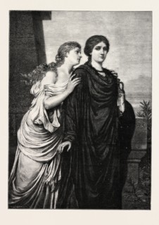 CLASSICAL THEME, LADIES, WOMAN, ENGRAVING 1882