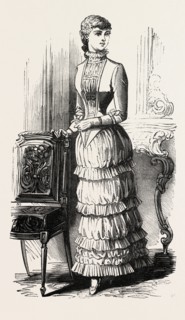DINNER DRESS FOR GIRL OF FIFTEEN, FASHION, ENGRAVING 1882
