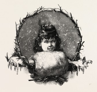 Well Protected, muff, fashion, winter, ENGRAVING 1882