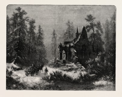WINTER EVENING, engraving 1882