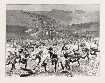 THE ZULU WAR-WITH GENERAL WOOD A BUCK-HUNT ON THE MARCH, ENGRAVING 1879
