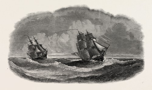 THE EXPERIMENTAL SQUADRON, CONSISTING OF PHAETON AND ARETHUSA, 1851 engraving