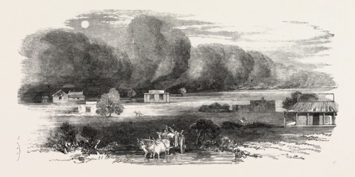 DUST STORM IN THE PUNJAB, INDIA. TERRIFIC STORMS OF WIND AND DUST FREQUENTLY RAGE DURING THE HOT