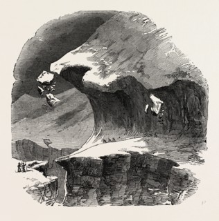 CLIMBING THE MONT BLANC: ABOVE THE GRAND PLATEAU: A LARGE CREVASSE, ALPS, FRENCH ALPS, FRANCE, 1851
