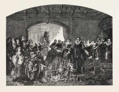 WILLIAM OF NASSAU, AND THE MONEY-LENDERS. PAINTED BY CLAUDIUS JACQUAND, 1803-1878. FROM THE GALLERY