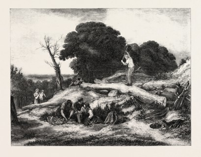 EXHIBITION OF THE BRITISH INSTITUTION: CHIPS, PAINTED BY JOHN LINNELL, 1792-1882, 1851 engraving
