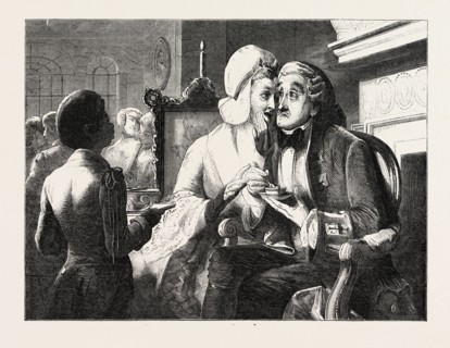 EXHIBITION OF THE BRITISH INSTITUTION: SCANDAL, PAINTED BY ABRAHAM SOLOMON, 1823-1862, 1851