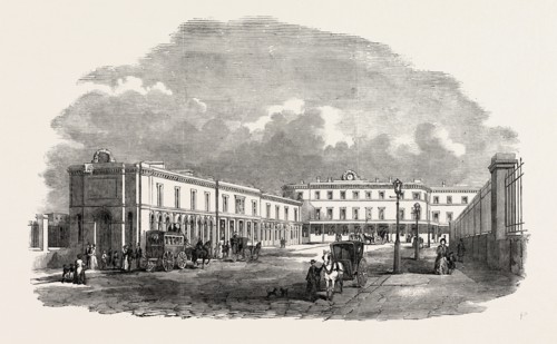 THE NEW TERMINUS OF THE SOUTH EASTERN RAILWAY, AT LONDON BRIDGE, LONDON, UK, 1851 engraving