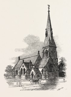 NEW CHURCH AT BRACKNELL, UK, 1851 engraving