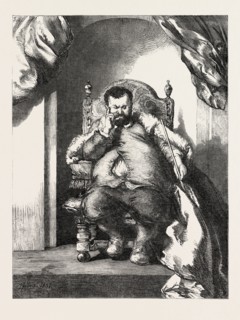 SENOR DON SANCHO PANZA, GOVERNOR OF BARATARIA, PAINTED BY JOHN GILBERT, EXHIBITION OF THE BRITISH